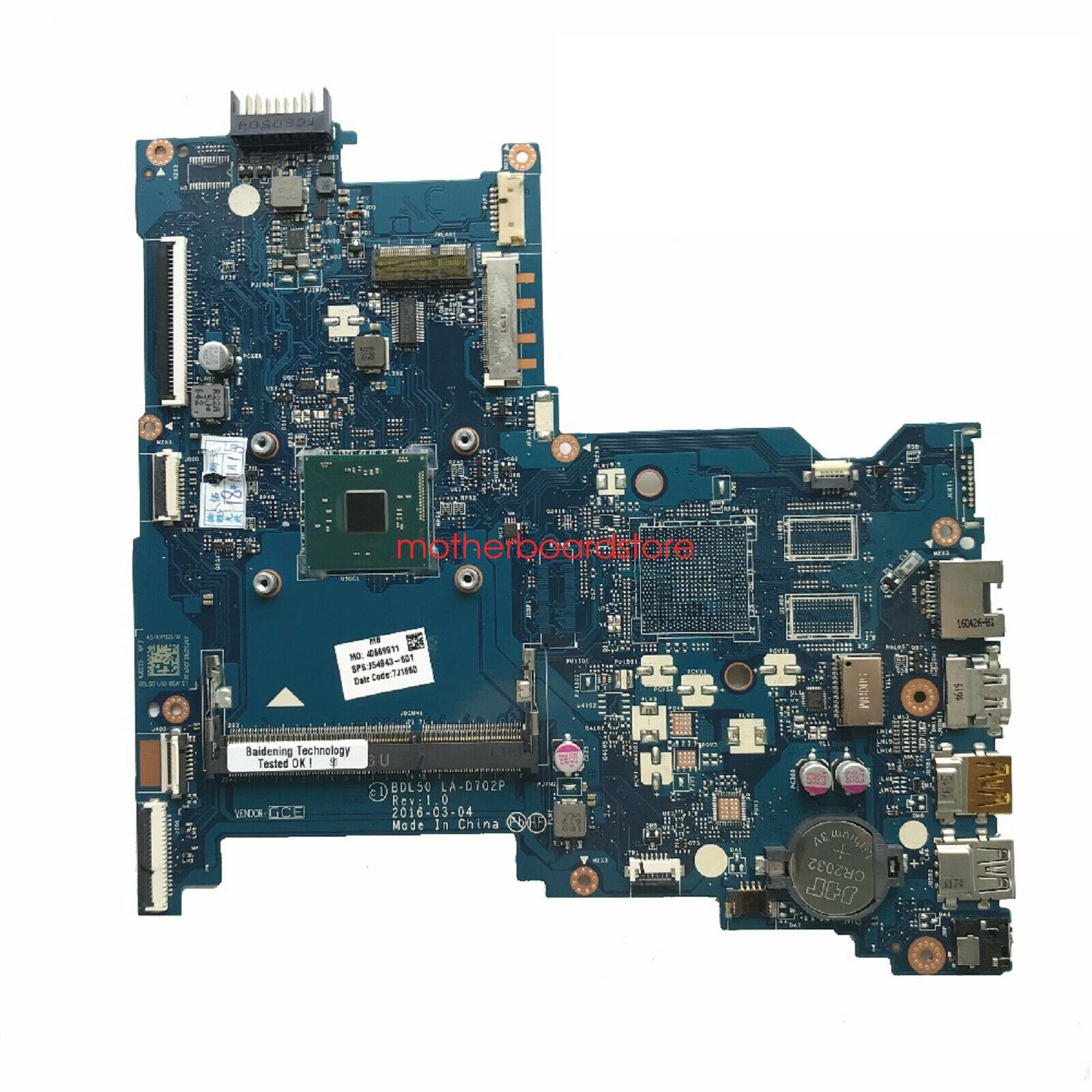 854943-601 854943-001 854943-501 HP 14-am 15-ay w/N3710 CPU Motherboard LA-D702P Brand: HP Number of Memo - Click Image to Close