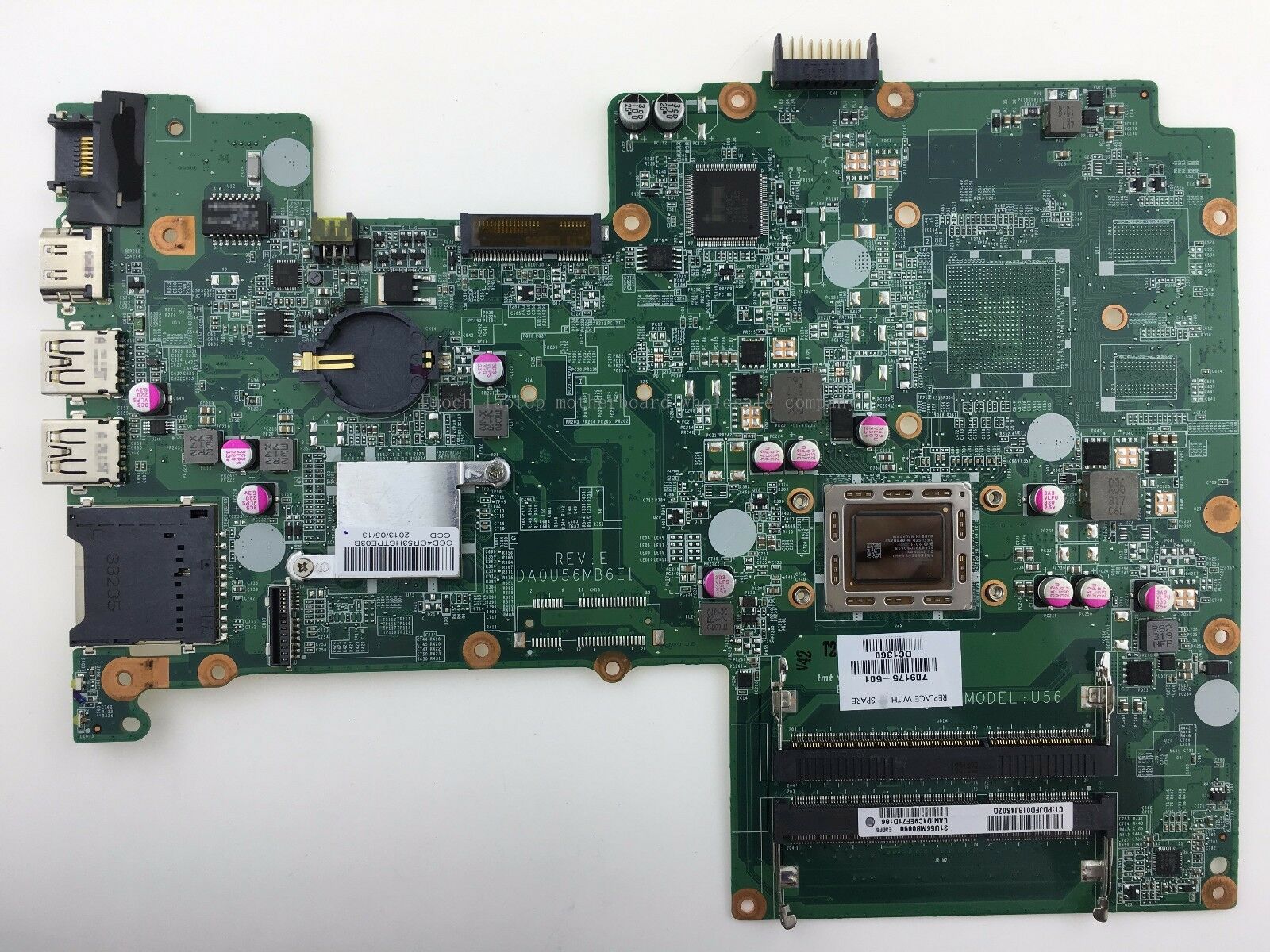 709175-501 AMD Motherboard for HP Pavilion 15-B Laptop, DA0U56MB6E1 A8-4555M "A" Memory Type: DDR3 SDRAM MP